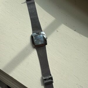 Skagen Ladies Titanium Watch - Silver with Black Mother of Pearl Face